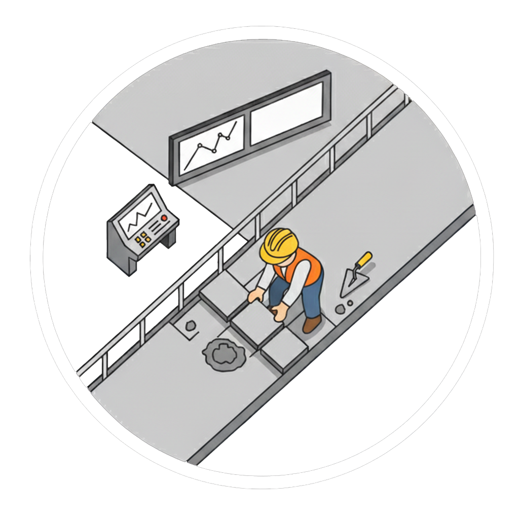 Paving Of Control Room Walkway Icon